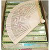 Image 1 : LOT OF 30PCS NEW WOOD HAND FANS WITH DESIGNS