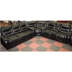 NEW CARL BLACK LEATHERETTE DELUXE RECLINING