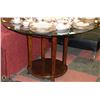 Image 1 : ESTATE WOOD BASE GLASS TOP TABLE