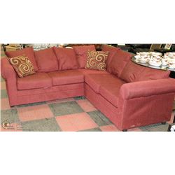 NEW BURNT ORANGE FABRIC SECTIONAL WITH ACCCENT
