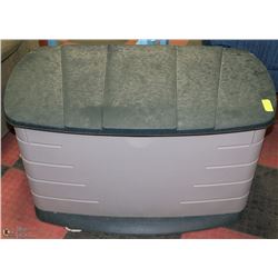 RUBBERMAID OUTDOOR STORAGE CHEST  W/ CONTENTS