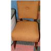 Image 1 : VINTAGE WOOD AND FABRIC SIDECHAIR