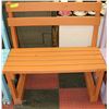 Image 1 : SOLID WOOD PAINTED ORANGE GARDEN BENCH