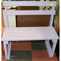 SOLID WOOD PAINTED FUSCHIA GARDEN BENCH