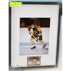 BOBBY ORR FRAMED 8"X10" PHOTO AND REPRINT ROOKIE