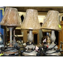 3 MATCHING PAIRS OF MINI LAMPS (6QTY)