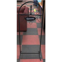 BLACK AND METAL PLANT HOLDER - 46"H X 17 1/2"W