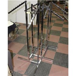 PAIR OF ULINE 4-WAY ISLAND ARM CLOTHES RACKS
