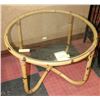 Image 1 : BAMBOO BASE GLASS TOP TABLE