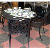 Image 1 : MALLIN CAST METAL PATIO TABLE W/3 CHAIRS