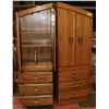 Image 2 : 2PC SOLID WOOD ARMOIRE
