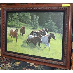FRAMED RUNNING HORSE CANVAS PRINT BY T. ISAAC '08