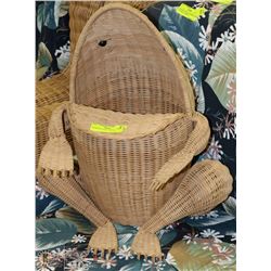LARGE WICKER FROG DECORATION
