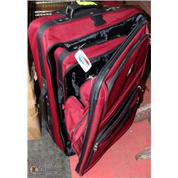 3 PC RED N BLACK LUGGAGE SET