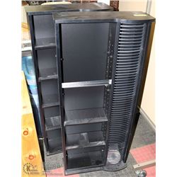 PAIR OF BLACK MEDIA STANDS