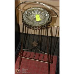 ANTIQUE ASHTRAY AND MAGAZINE HOLDER