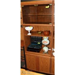 WALL CABINET WITH DOORS AND GLASS 30"X18"X78"H