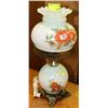 Image 1 : VINTAGE HANDPAINTED MILKGLASS LAMP