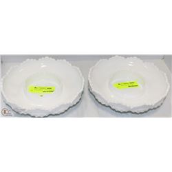 PAIR OF SIGNED FENTON MILK GLASS ASHTRAYS