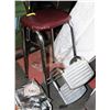 Image 1 : VINTAGE TWO STEP FLIP STOOL - BURGUNDY VINYL SEAT
