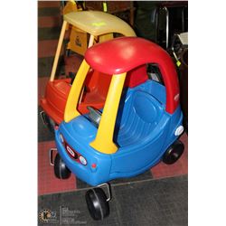 2 LITTLE TIKES COUPE PUSHCARS
