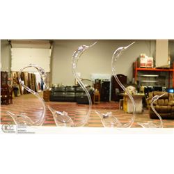 4-HAND BLOWN SWAN FIGURINES-INCLUDING MOTHER
