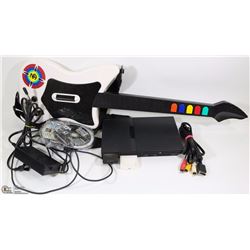 SONY PLAYSTATION 2 WITH GAMES AND GUITAR