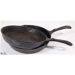 PAIR OF 10" CAST IRON FRY PANS