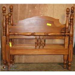PAIR OF ESTATE MAPLE SINGLE SIZE BEDFRAMES