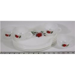 VINTAGE MILK GLASS TEA  AND SANDWICH SET