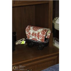 ANTIQUE POTTERY WAGON LAMP