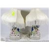 Image 1 : PAIR OF ESTATE PORCELAIN FIGURINE LAMPS