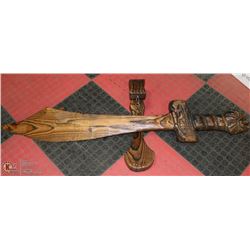 BROAD SWORD WOOD WALL HANGING