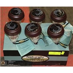 LOT OF 6 BRONZE SOLAR PATHWAY CRACKLE LIGHTS