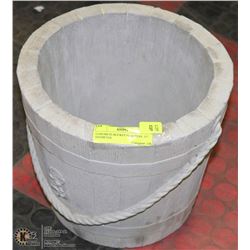 CONCRETE BUCKET PLANTER  11" DIAMETER