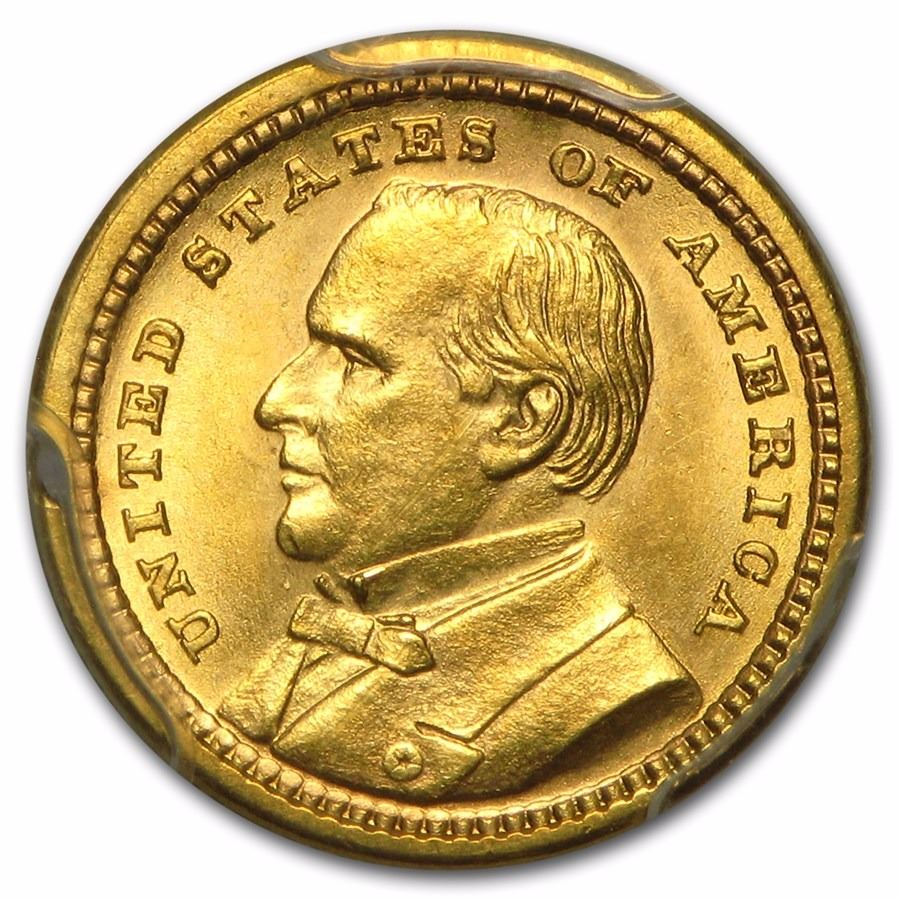 1903 1 Mckinley Louisiana Purchase Gold Coin PCGS MS64