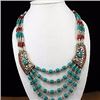 Image 1 : Tibet Hand Made Natural Turquoise & Coral  Necklace