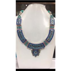 Tibet Hand Made Turquoise, Coral, Lapis Lazuli Necklace