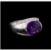 Image 1 : Crayola 3.95 ctw Amethyst and White Sapphire Ring - .925 Silver