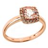 Image 2 : 0.9 ctw Morganite and Diamond Ring - 14KT Rose Gold