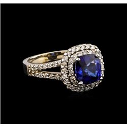 14KT White Gold 2.53 ctw Tanzanite and Diamond Ring