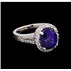 Image 1 : 14KT White Gold 6.64 ctw Sapphire and Diamond Ring