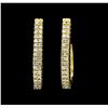 Image 1 : 1.00 ctw Diamond Hoop Earrings - 14KT Yellow Gold