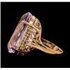 Image 3 : 31.94 ctw Kunzite and Diamond Ring - 14KT Rose Gold