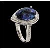 Image 4 : 6.87 ctw Tanzanite and Diamond Ring - 14KT White Gold