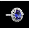 Image 1 : 14KT White Gold 1.90 ctw Tanzanite and Diamond Ring