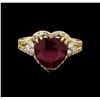 Image 2 : 14KT Yellow Gold 5.41 ctw Ruby and Diamond Ring