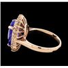 Image 3 : 4.23 ctw Tanzanite and Diamond Ring - 14KT Rose Gold