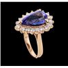 Image 4 : 4.23 ctw Tanzanite and Diamond Ring - 14KT Rose Gold