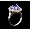 Image 4 : 5.00 ctw Tanzanite and Diamond Ring - 14KT White Gold
